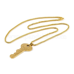 Collana con ciondolo in acciaio inossidabile chiave 201&nbsp;LS-NJEW-F320-01G