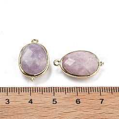 Natürlicher Lepidolith facettiert ovaler Verbinder Charms&nbsp;G-H323-02G-14