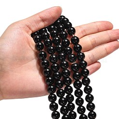 Chapelets de perles en pierre noire synthétique&nbsp;G-G088-10mm