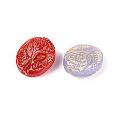 Oval mit rosa Glasperlen&nbsp;GLAA-T025-75M