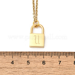 Collane con ciondolo a catena rolo in acciaio inossidabile 304&nbsp;NJEW-S444-01G-21