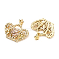 Pendentifs avec zircon cubiques à micro-pavés en laiton&nbsp;KK-S526-09G-A