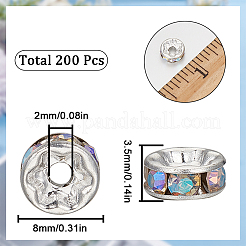 200 Stück Messing Strass Abstandsperlen&nbsp;FIND-SC0007-06