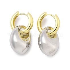 Boucles d'oreilles créoles en laiton avec pépites pour femmes&nbsp;EJEW-U057-06B-04GP