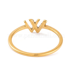 Bague pour femme en acier inoxydable 304 avec lettre W&nbsp;RJEW-C086-07-G