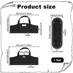 1 ovaler Boden aus PU-Leder und 1 gehäkelte Taschengriffe&nbsp;DIY-PH0032-53