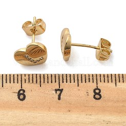 Boucles d'oreilles en laiton plaqué micro pavé de zircons cubiques transparents&nbsp;EJEW-K299-01G-L