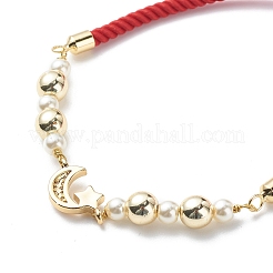 Klares Zirkonia-Mond- und Sternglied-Schiebearmband&nbsp;BJEW-JB08847
