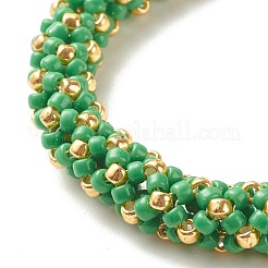 Glasperlenarmband mit Magnetverschluss aus Messing&nbsp;BJEW-JB07802-02