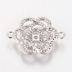 Blume Messing Micro Pave Zirkonia Verbinder&nbsp;ZIRC-I017-05P