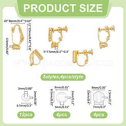 20 Stück 5 Stile Messing-Ohrclips&nbsp;KK-WR0001-74
