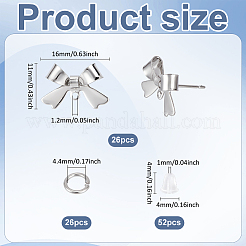 26 pezzo di orecchini a fiocco in ottone&nbsp;DIY-ME0001-09P