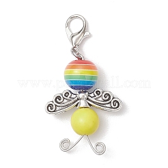 Decorazioni pendenti in resina di api e turchese sintetico&nbsp;HJEW-JM03536