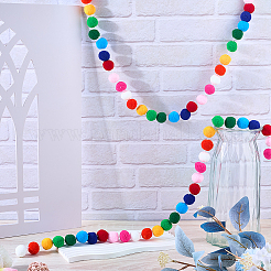 Baumwolle Weihnachten Pompom Ball String Ornamente&nbsp;AJEW-WH20020-101F