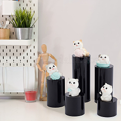 5 Stück 5 Stile Säulen undurchsichtige Schmuckständer aus Acryl&nbsp;ODIS-FG0001-63