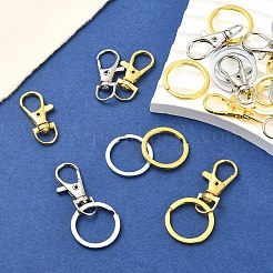 Kits de fermoirs mousquetons pivotants en alliage et de porte-clés fendus&nbsp;DIY-YW0011-82