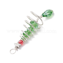 Grands pendentifs en verre avec fil de cuivre sur le thème de Noël&nbsp;PALLOY-JF02857-01