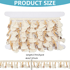 Nastro decorativo con perline di legno&nbsp;DIY-GA0010-14