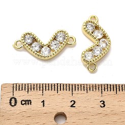 Messing Pavé klare Zirkonia Herz Verbindungsstück Charms&nbsp;KK-M324-11G