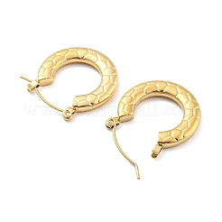 Anello texture orecchini a cerchio in acciaio inossidabile 304 per donna&nbsp;EJEW-C067-05G