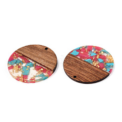 Pendentifs en résine transparente et bois de noyer&nbsp;RESI-TAC0017-75-A04