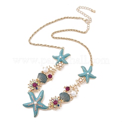 Sommer Strand Legierung Emaille & Strass Lätzchen Halsketten&nbsp;NJEW-Z052-01G