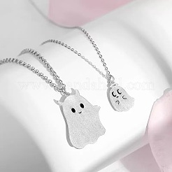 Ensembles de colliers pour couples avec pendentif fantôme en alliage pour Halloween&nbsp;WGE9DE0-01