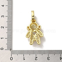 Placage de crémaillère en laiton micro pavé pendentifs en zircone cubique claire&nbsp;KK-R158-02A-G