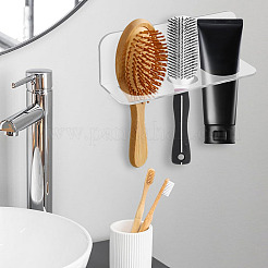 Rechteckiger Kamm-Organizerhalter aus Acryl mit 3 Schlitz zur Wandmontage für das Badezimmer&nbsp;ODIS-WH0043-218B