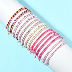 14 Stück 7 Farben Baumwollkordel Armband Set für Männer und Frauen&nbsp;BJEW-FS00025-01