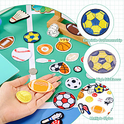 27 Stück 27 Stile Sportthema computergesteuerte Stickerei Stoffflecken&nbsp;PATC-TA0001-11
