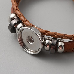 Accessoires de bracelet multicouche triple couche tressé en cuir pu&nbsp;DIY-WH0430-110A