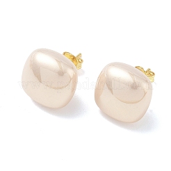 Boucles d'oreilles puces en laiton et plastique ABS imitation perle pour femmes&nbsp;PL-CBA760A-03B-G01