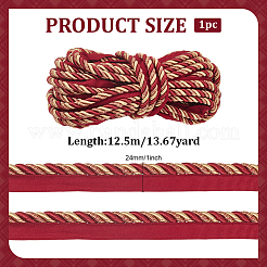 Garniture de cordon à lèvres torsadée en polyester&nbsp;SRIB-WH0011-340