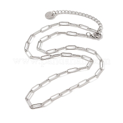 Rack-Beschichtung 304 Edelstahl Büroklammer Kette Halsketten&nbsp;NJEW-Q348-01P-1