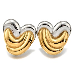 Boucles d'oreilles à tige bicolores en acier inoxydable 304 pour femmes&nbsp;EJEW-R023-01GP-01