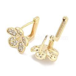 Messing micro pave zirkonia hoop ohrring Zubehör&nbsp;KK-S386-04G