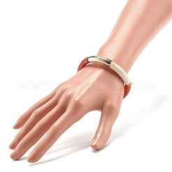 Braccialetto elasticizzato con perline in tubo curvo acrilico con pietra preziosa imitazione&nbsp;BJEW-JB07953
