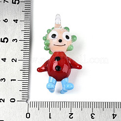Handgefertigte Anhänger in Form von Clownfiguren aus Glas&nbsp;LAMP-T025-09B
