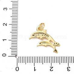 Pendentifs avec zircon cubiques à micro-pavés en laiton&nbsp;KK-D426-25G-G
