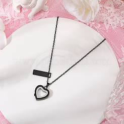Collier urne funéraire en acier inoxydable 304 avec pendentif cœur en verre (1 pièce)&nbsp;NJEW-FG0001-25EB