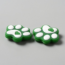 Empreinte de patte de chien perles de silicone écologiques de qualité alimentaire&nbsp;SIL-WH0008-45A