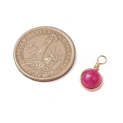 5 pendentif en fil de cuivre enveloppé de jade malaisien naturel teinté&nbsp;PALLOY-JF03333