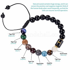 Bracelets tressés en perles d'obsidienne noire naturelle de 10 mm&nbsp;TO2319-9