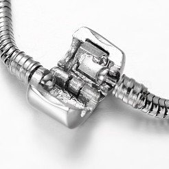 Fabricación de pulseras de cadena de serpiente redonda de estilo europeo de acero inoxidable 304 resistente al deslustre&nbsp;STAS-I047-01A