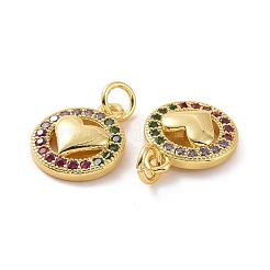 Breloques en laiton zircon cubique micro pavé&nbsp;KK-E068-VF132
