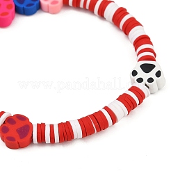 3 Stück 3 Farben handgemachte Polymer Clay Heishi Perlen Stretch-Armbänder für Frauen&nbsp;BJEW-JB12048