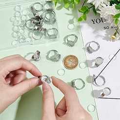DIY Rohling Kuppel 304 Edelstahl verstellbaren Ring Herstellungssatz&nbsp;DIY-UN0055-96