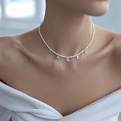 Collana con ciondolo in argento s925 con zirconi e perle d'acqua dolce&nbsp;UA8074