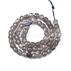 Natürlichen graue Achat Perlen Stränge&nbsp;G-S359-373